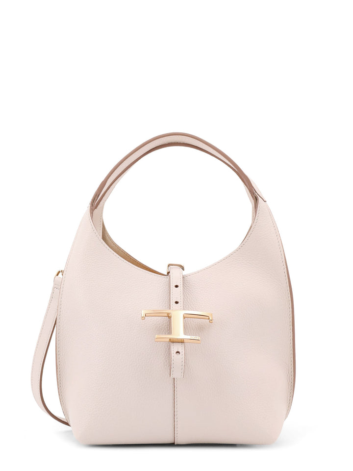 Leather handbag with frontal T-Timeless detail