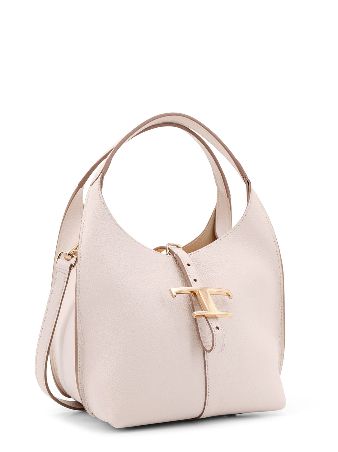 Leather handbag with frontal T-Timeless detail