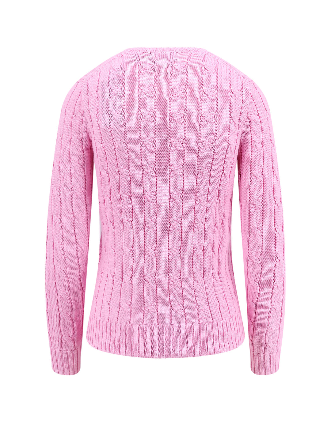 Braided cotton sweater with logo