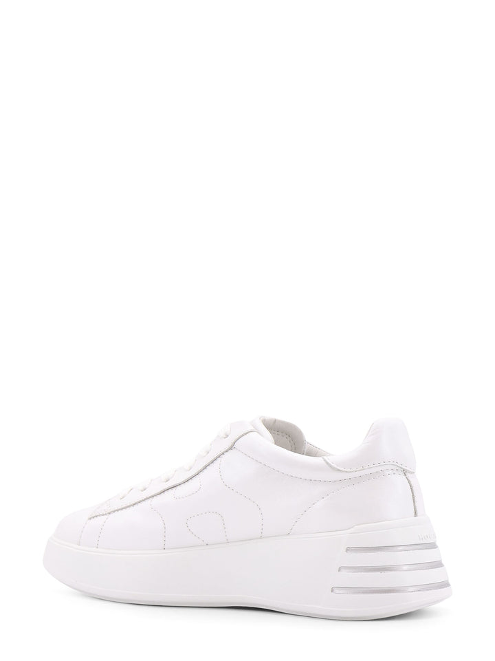 Leather sneakers with rhinestone logo on the side