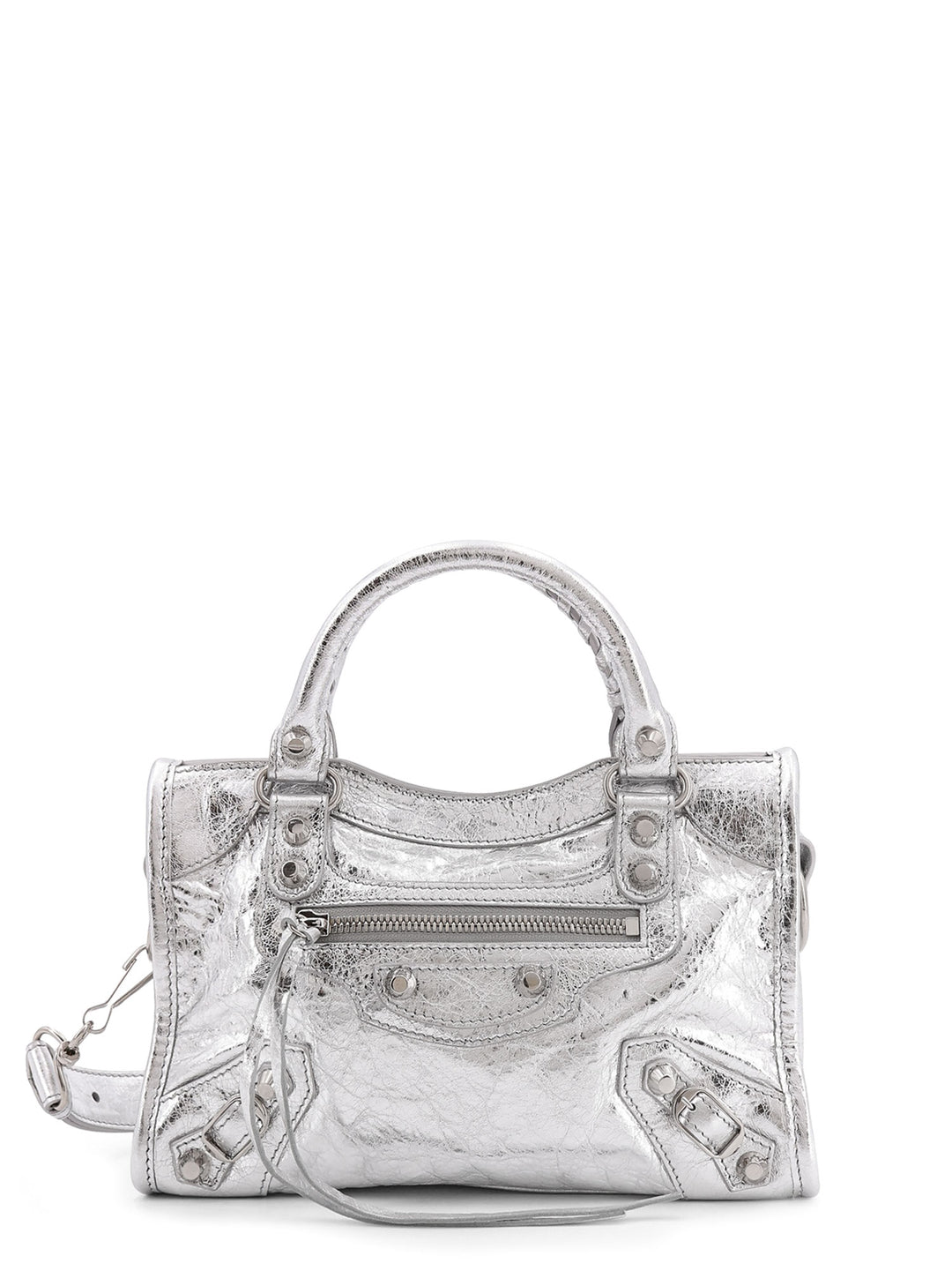 Le City Mini laminated leather handbag with metal details