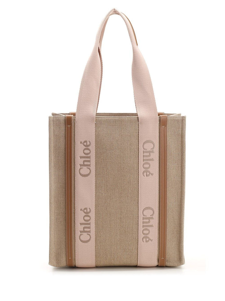Chloe' Woody Handbags - Beige | fb9bfed14f22ce023df69976cb0b38aaf282a984