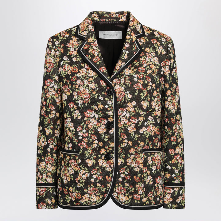 Dries Van Noten Brown Floral Gobelin Blazer