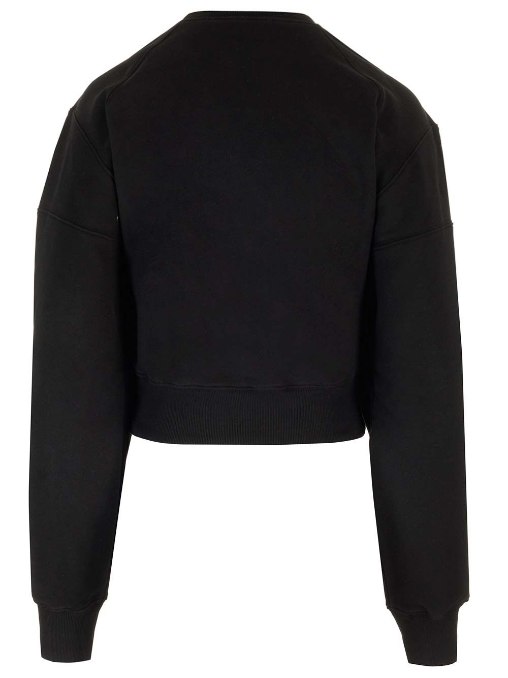 Saint Laurent Cropped Sweatshirt Knitwear - Black | ad7901abf0ce9d5fb05be3d13fc912c3fedf1771