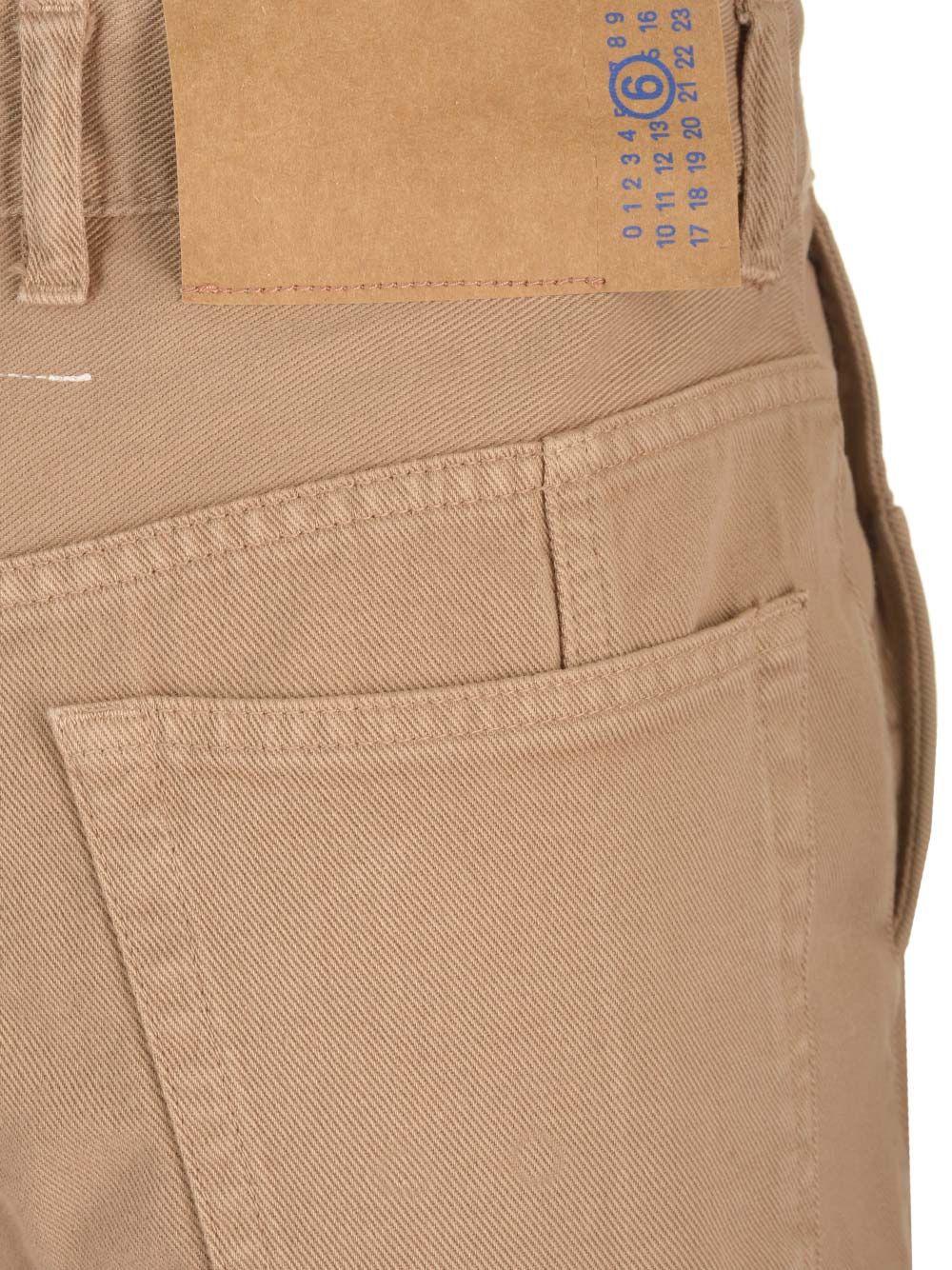 Mm6 Maison Margiela In Cotton Twill Trousers - Beige | 22bbed2578e5ae38e4e3ef5ef86b46673da3f1b7