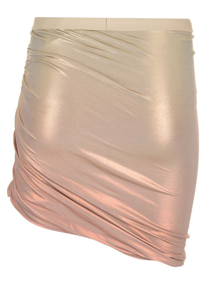 Rick Owens Lilies Metallic Stretch Viscose Miniskirt Skirts - White | ce31fc21a7368add8e0ebd06dfef10d334830fd4