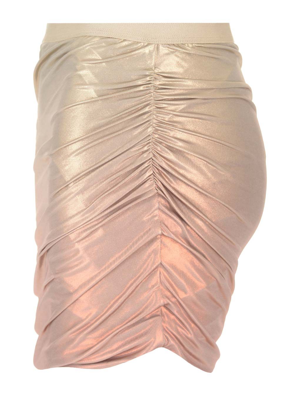 Rick Owens Lilies Metallic Stretch Viscose Miniskirt Skirts - White | d00e2d924a610b154d659efd1d377b6ed10078ad