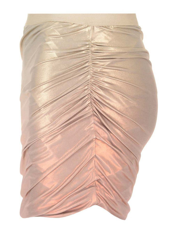 Rick Owens Lilies Metallic Stretch Viscose Miniskirt Skirts - White | d00e2d924a610b154d659efd1d377b6ed10078ad