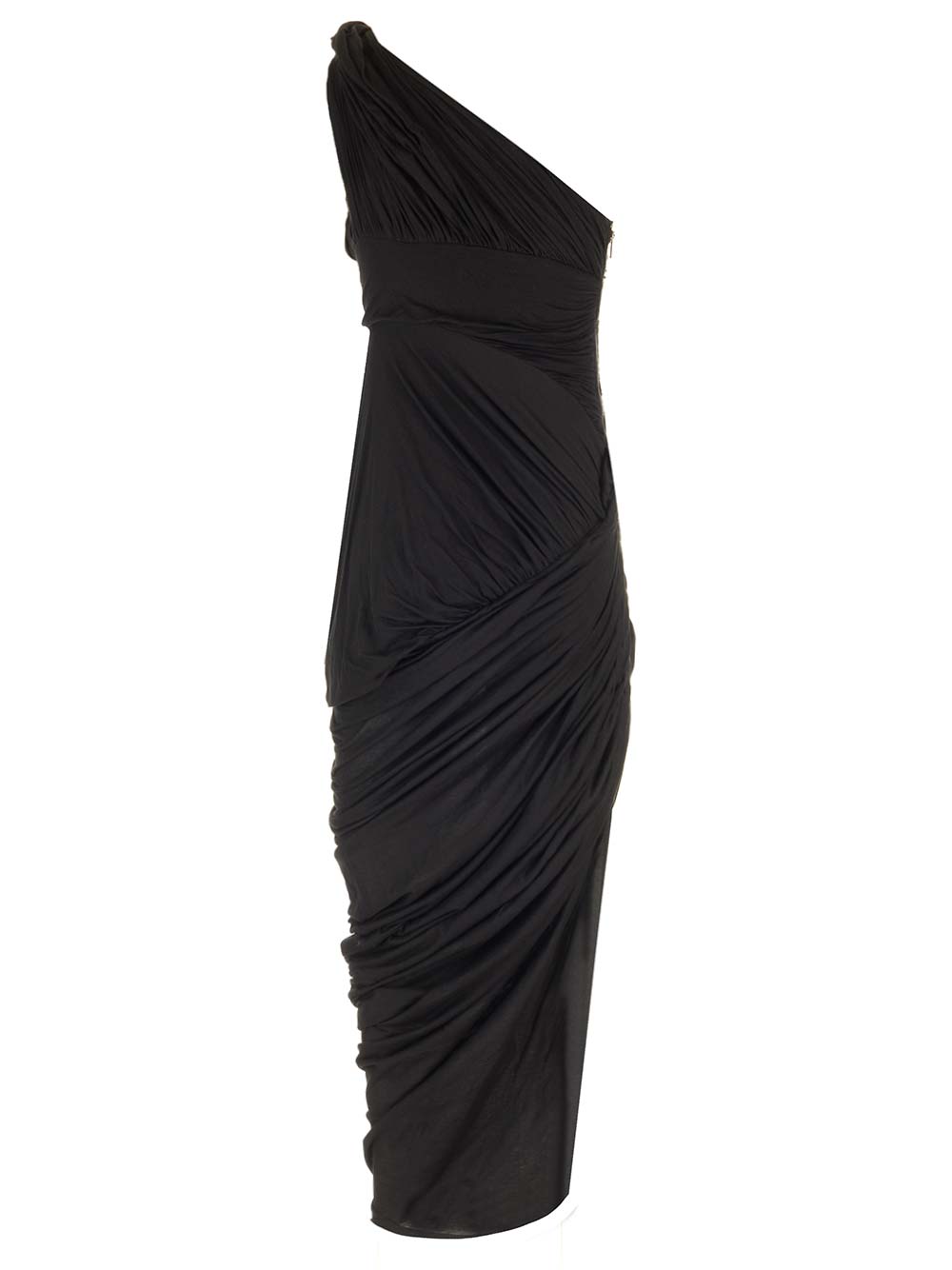 Rick Owens Draped Jersey Midi Dress Dresses - Black | 52c6421d63f8841a16deed72b46d96bf7cb774e6