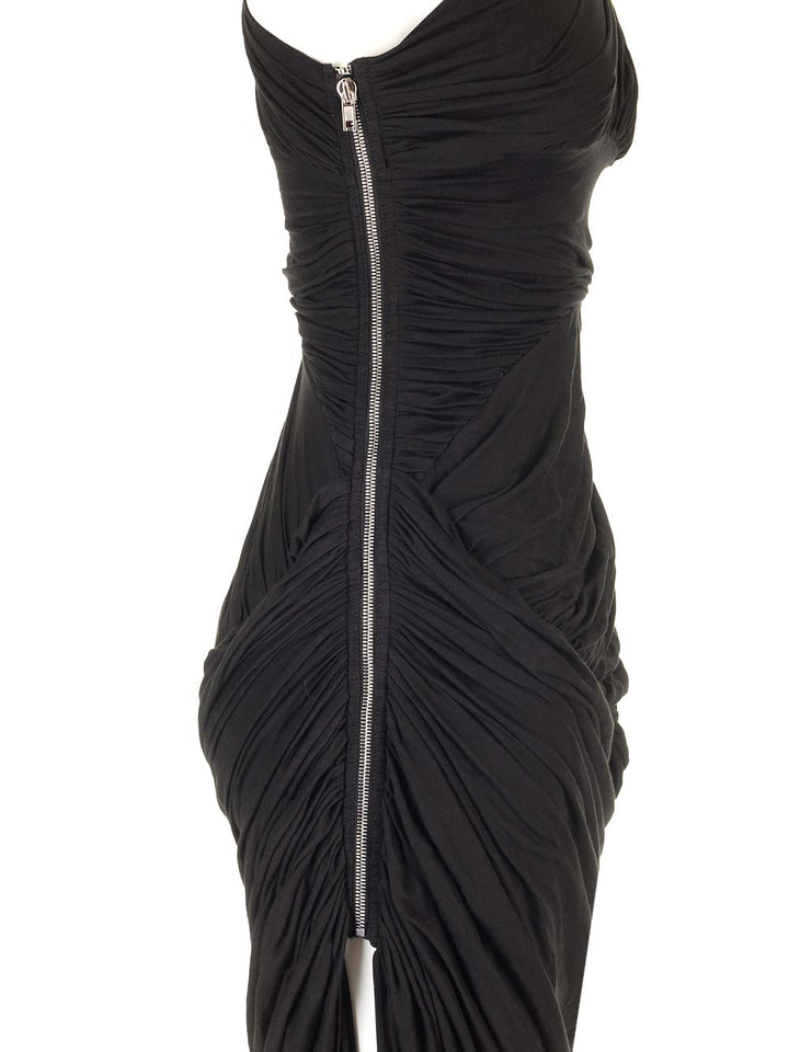 Rick Owens Draped Jersey Midi Dress Dresses - Black | 11f51264d7cd965e4ec91f62c131dd34967308fa