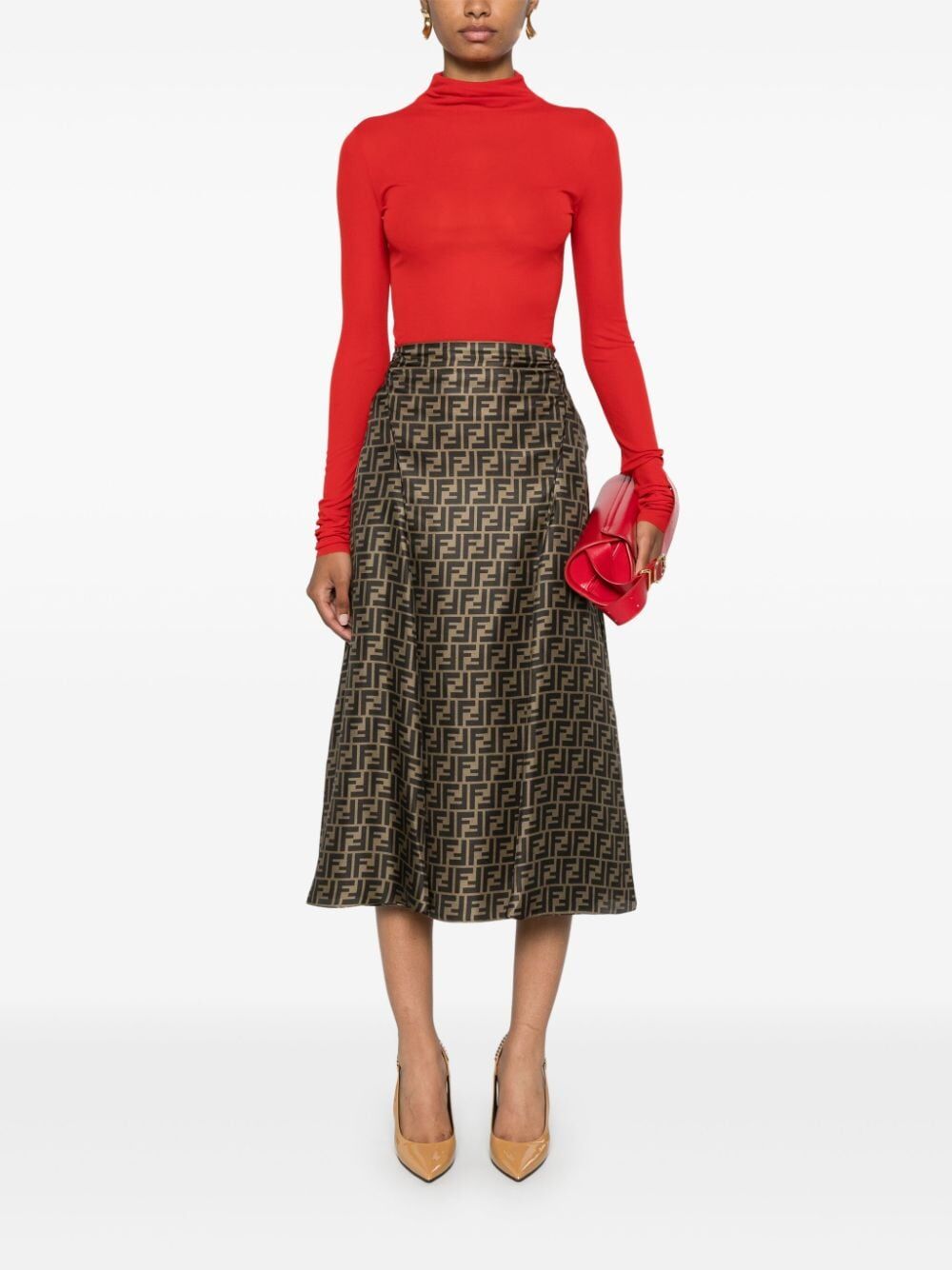 Fendi Midi skirts - Brown | 94c6aaf10eb20aa0af03f9a6d734a46a88bf8bd0