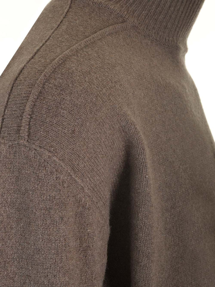 Rick Owens Turtleneck Sweater Knitwear - Beige | f164cb25160d6a171433b013b1774aea87fe717f