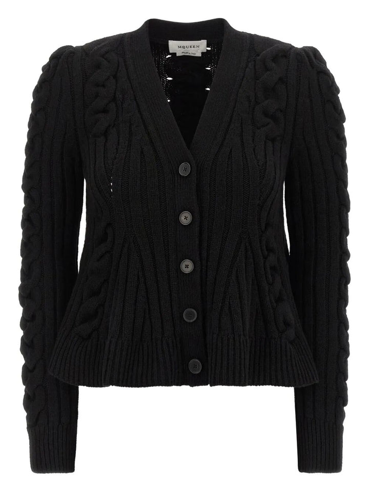 Alexander Mcqueen Cardigan - Black | 4b60b422fcee1ff3e1a2224f217fec6fd64e773d