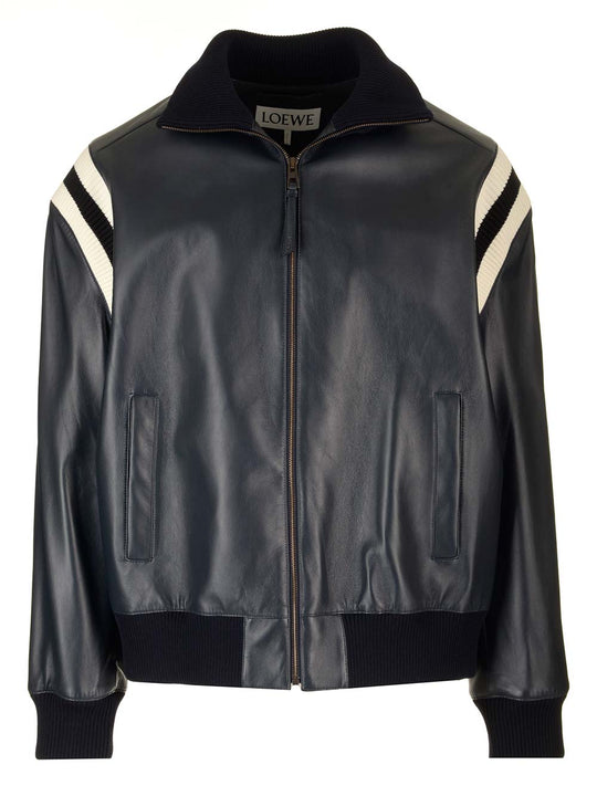 Lambskin Bomber Jacket Jackets Blue