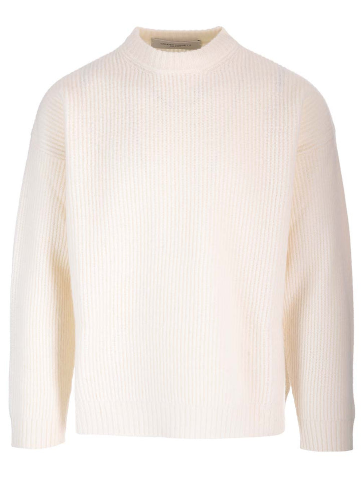 Golden Goose Deluxe Brand Crewneck Sweater Knitwear - White | 4d92795374aefca6490675e7bea625d778813623