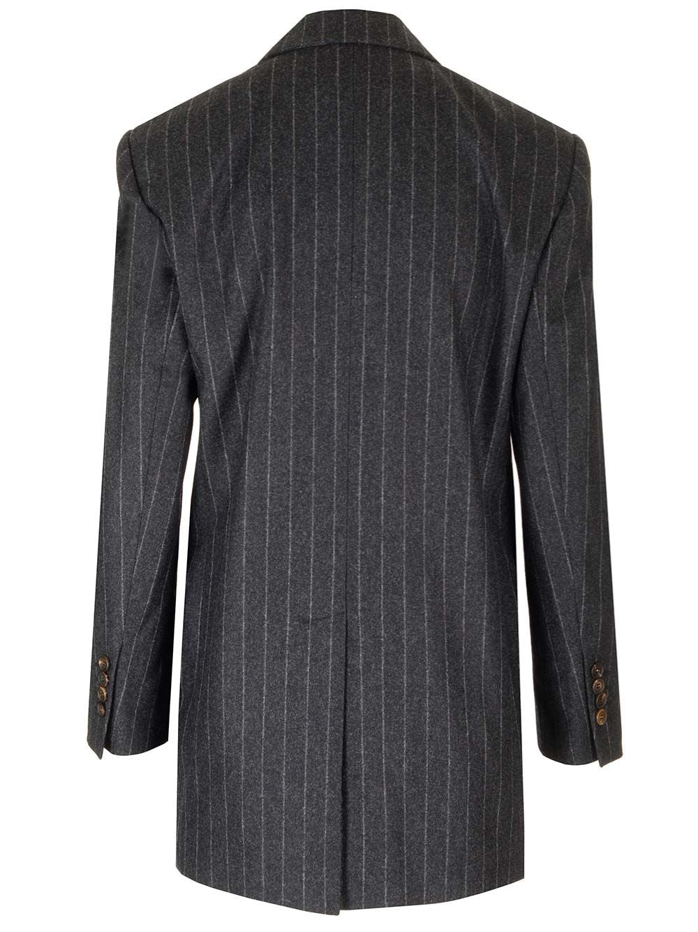 Brunello Cucinelli Pinstripe Blazer Jackets - Grey | 5b1350b1101f8d999b2237059218ce3fba985055