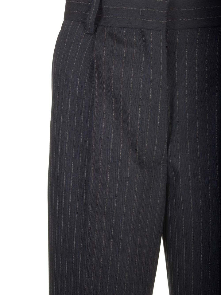 Miu Miu Blue Pinstriped Trousers - Blue | 46bc7412107ab761ac0b2d5b573dd30f4c076cca