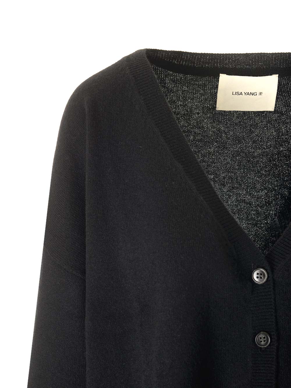 Lisa Yang Abby Cardigan Knitwear - Black | d41d46f1f5c0d0ffe026cb777f7b7fd95b90c8e4