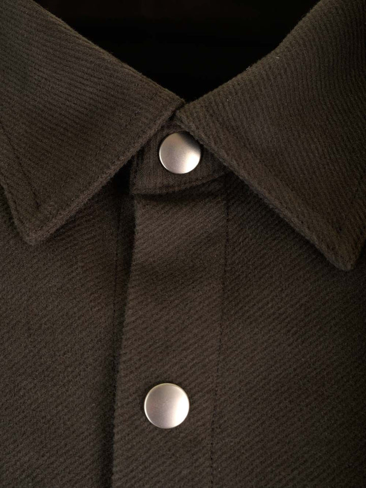 Rick Owens Wool Shirt Jacket Jackets - Brown | 2a44caa519e8fd2f46a3fb2622753eb3451c6373
