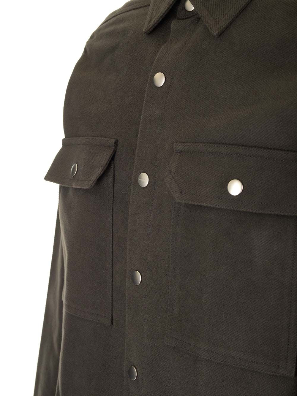 Rick Owens Wool Shirt Jacket Jackets - Brown | 154bb93a7c0dd4ee73699acda24c0761e8d15b71