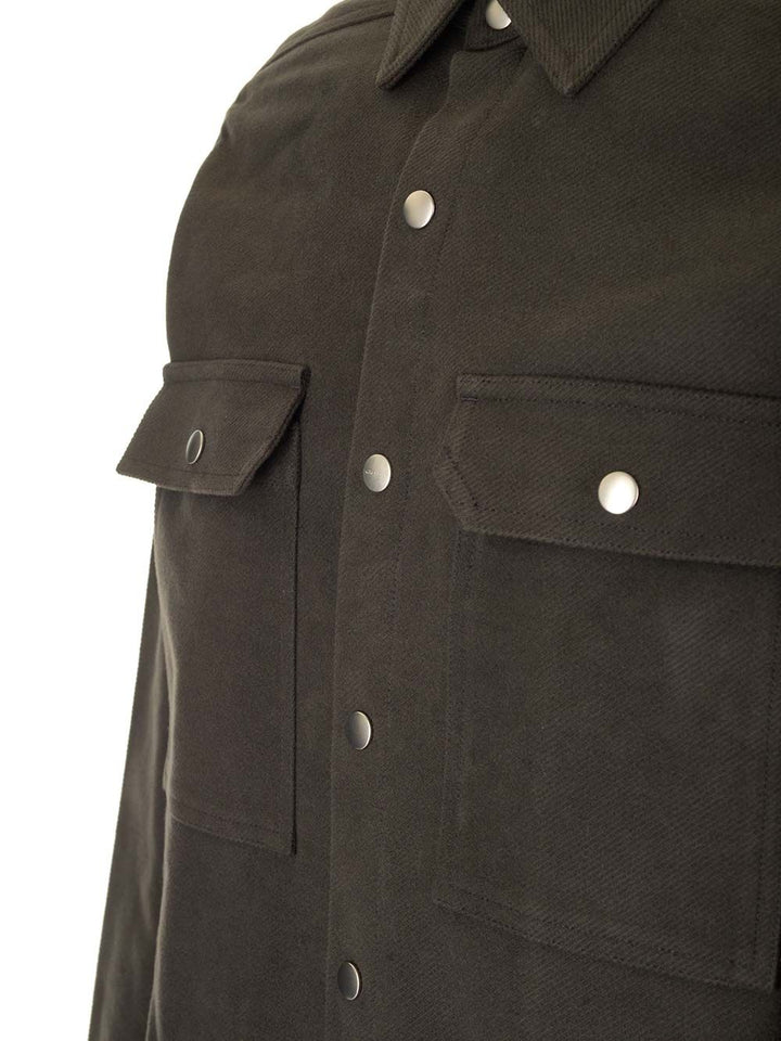 Rick Owens Wool Shirt Jacket Jackets - Brown | 154bb93a7c0dd4ee73699acda24c0761e8d15b71
