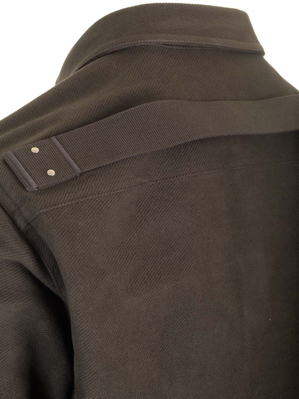 Rick Owens Wool Shirt Jacket Jackets - Brown | dba78cf5e8b02584005ccf8d35b7003ca0a9b061