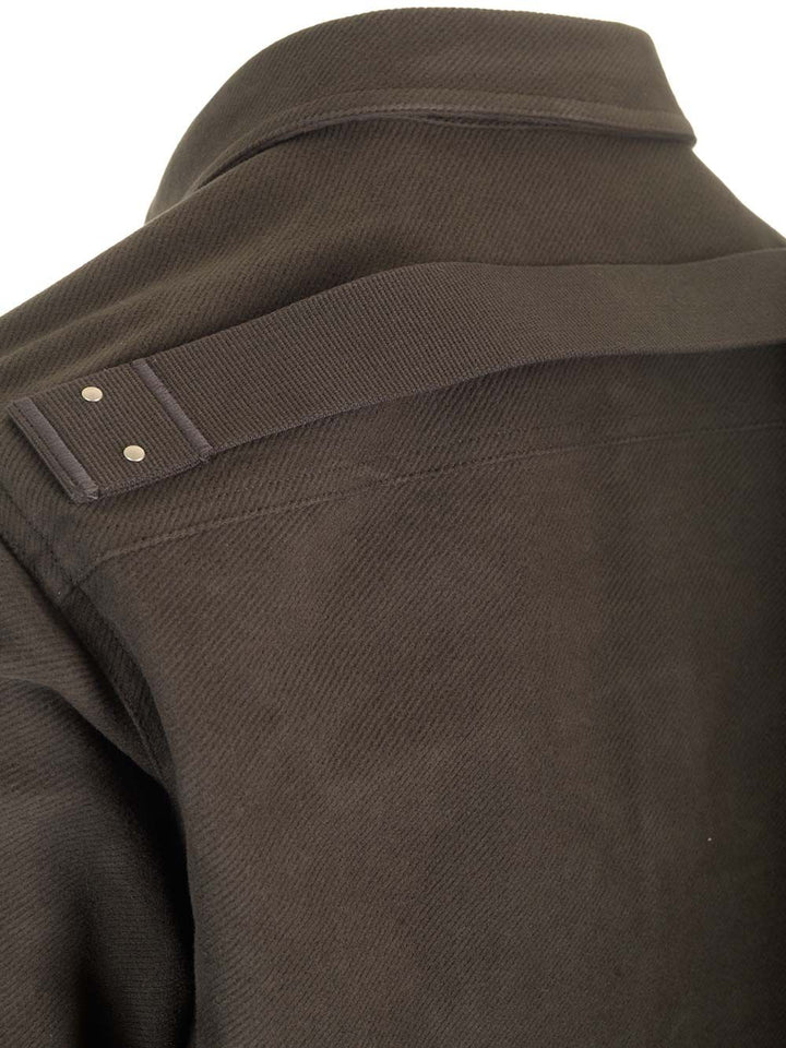 Rick Owens Wool Shirt Jacket Jackets - Brown | dba78cf5e8b02584005ccf8d35b7003ca0a9b061