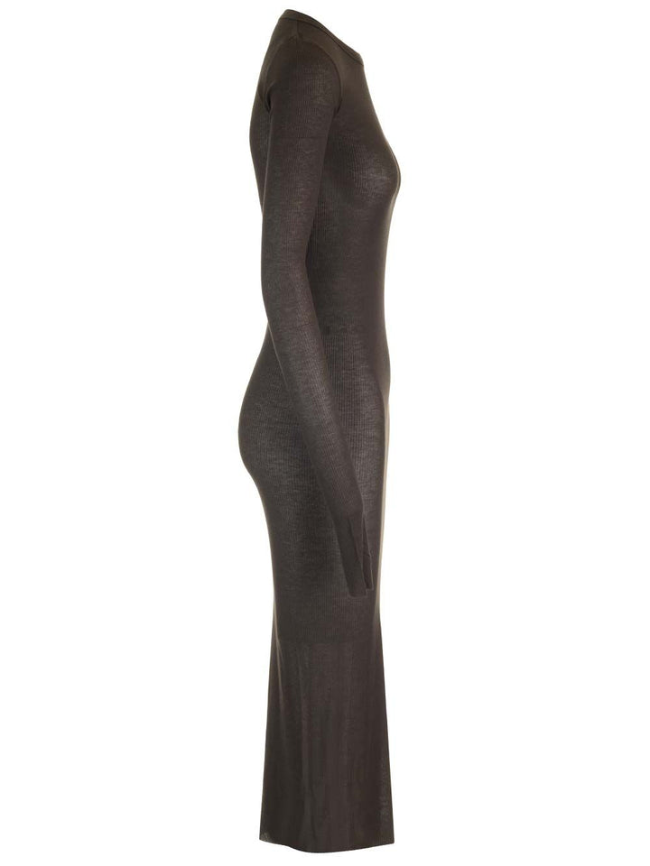 Rick Owens Fitted Jersey Dress Dresses - Brown | 6857894151a8651325d3203b4bae579410fe8304