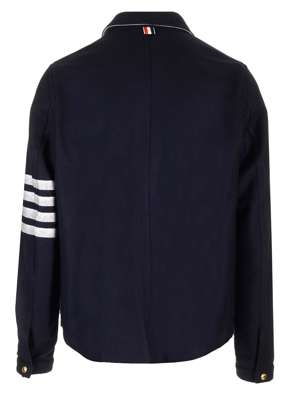 Thom Browne Wool Cashmere 4-Bar Utility Jacket Jackets - Blue | 9510b6fcfb36d629bb0ae688015f6db731a05b96