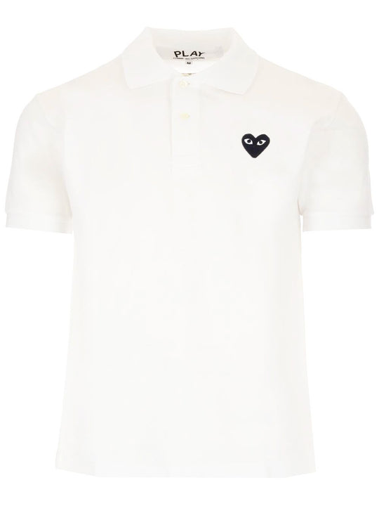 Black Heart Polo Shirt White