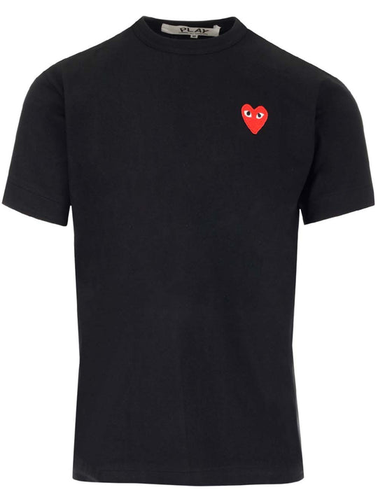 With Small Red Heart T-Shirt Black