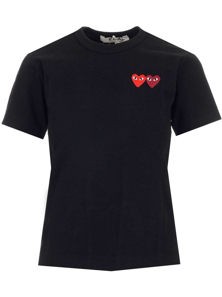Comme Des Garcons Play Multi Hearts T-Shirt - Black | 155cfcdc33ab2ec84448526ffc7a082fba623134