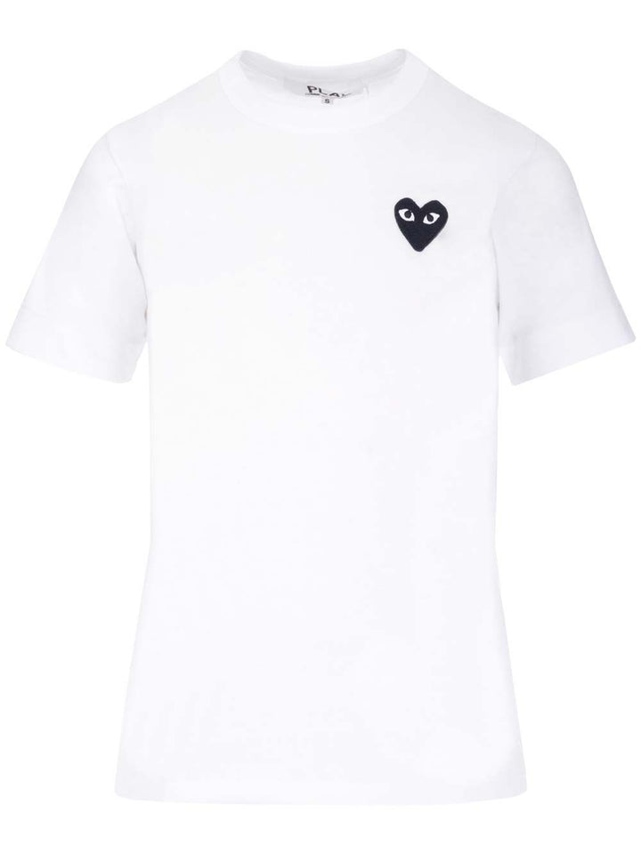 Comme Des Garcons Play With Small Black Heart T-Shirt - White | 8064879017b4306681120e4daa9f830eadebd482