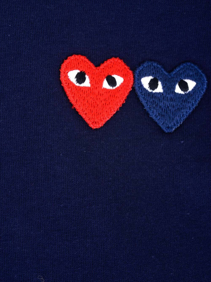 Comme Des Garcons Play Multi Hearts T-Shirt - Blue | f25262042c952f1ee1083e1e8c628cde8a17586a