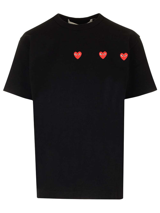 With Red Hearts T-Shirt Black
