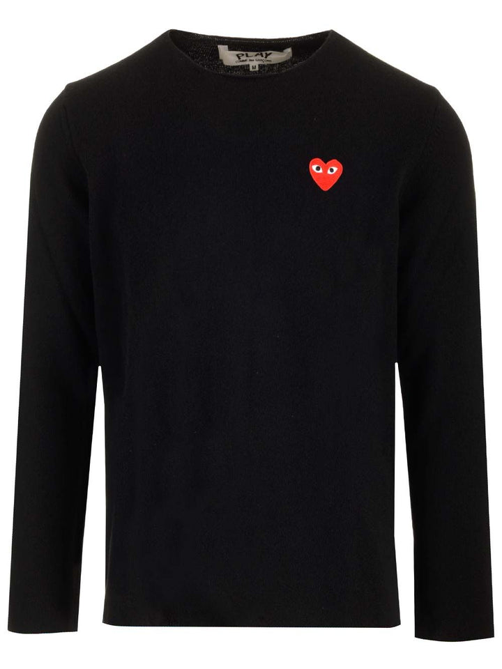 Comme Des Garcons Play Long-Sleeved Wool Sweater Knitwear - Black | b7c01f448c568d0097ec1c634c5e73fa1e38310b