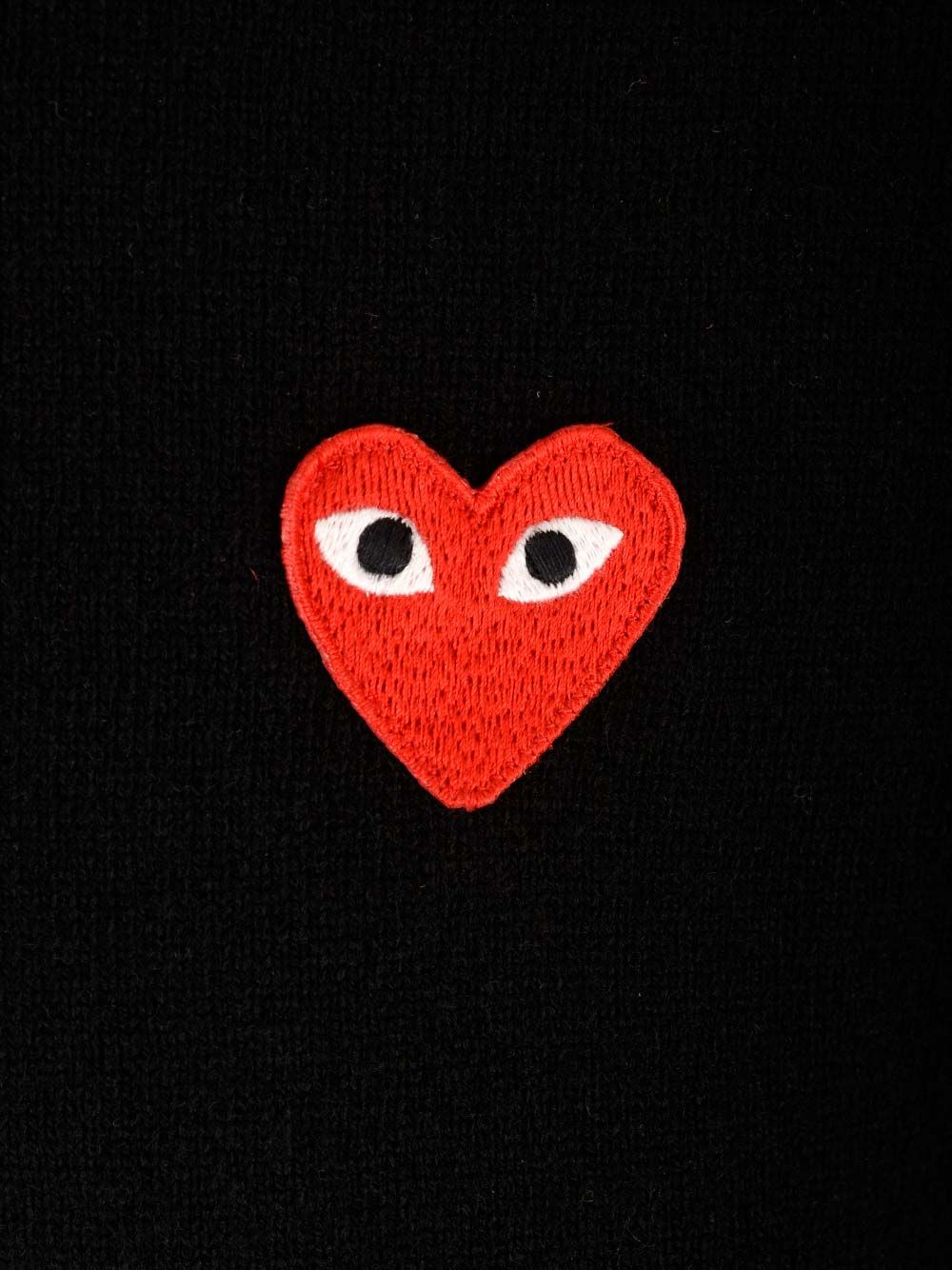 Comme Des Garcons Play Long-Sleeved Wool Sweater Knitwear - Black | ccc4e0ad6ea915f96745430eaaea87277215e6fc
