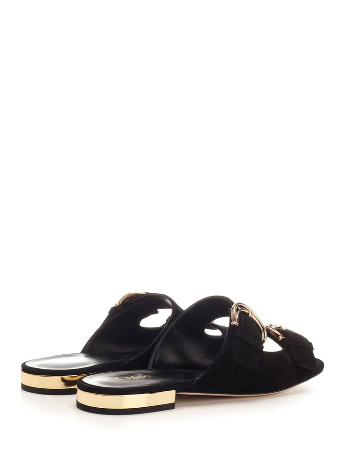 Chloe' Alize Flat Double C Buckle Sleepers Black Scarpe basse - Black | cc1f51016e33b14e35603886b3a5b0af52eb4259