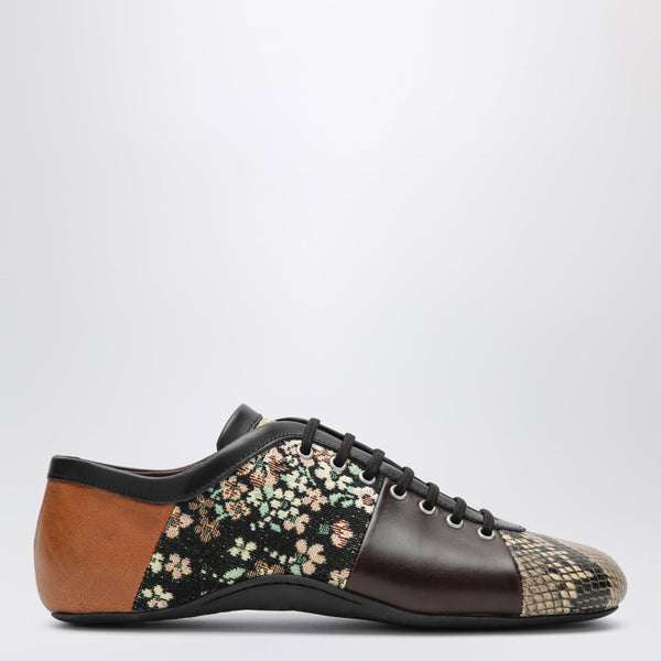 Patchwork Leather Ballerina Sneakers