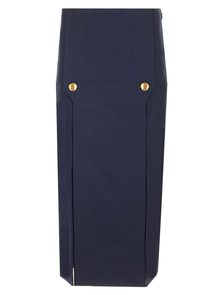 Chloe' Wool Midi Skirt Skirts - Blue | 39cdbf806a42f5e5c853ef263f445fa3ab6f5e48