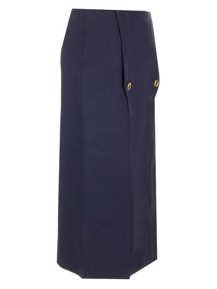 Chloe' Wool Midi Skirt Skirts - Blue | 18cdc64dd656c14ad043848953f9dca53997138d