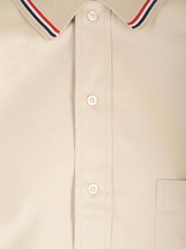 Thom Browne Stripe Cotton Flannel Oversized Shirt Shirts - White | 3d1fef0c585cfc383538637e7d650ed9becfc9a0