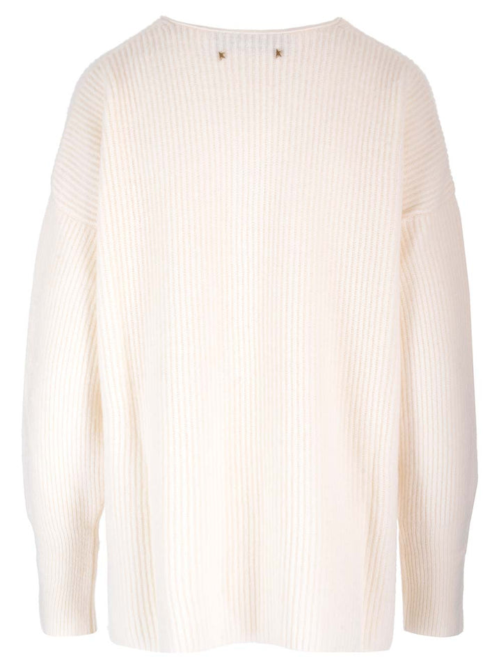 Golden Goose Deluxe Brand Ribbed Wool Sweater Knitwear - White | a08d6aabaae205136e50c0fd4445e19bebcfecc1