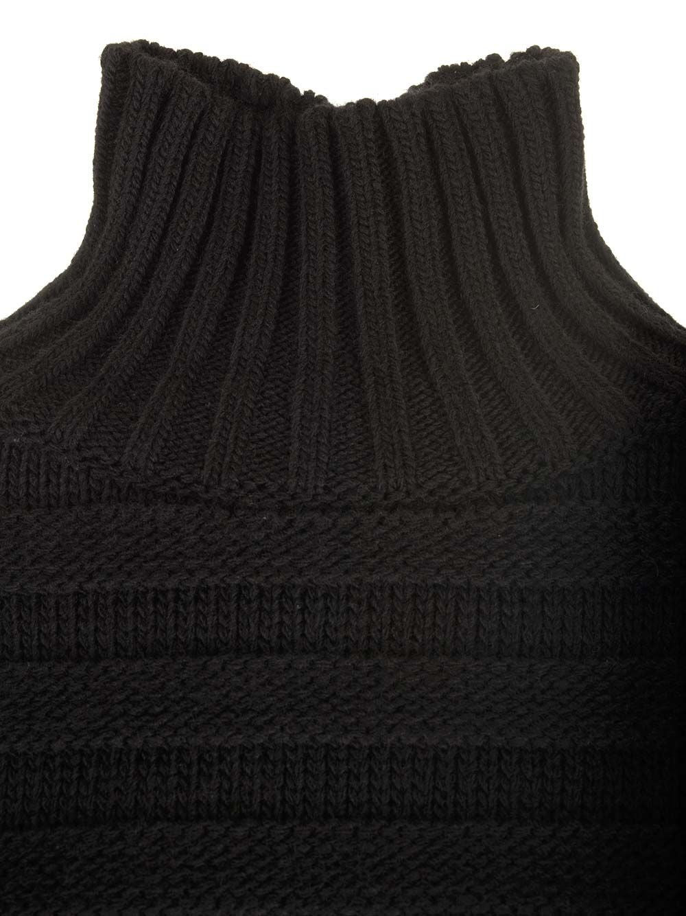 Mm6 Maison Margiela High Neck Sweater Knitwear - Black | 11a70d29bee1ac1fd85e9710e65cc342c3cc23ed