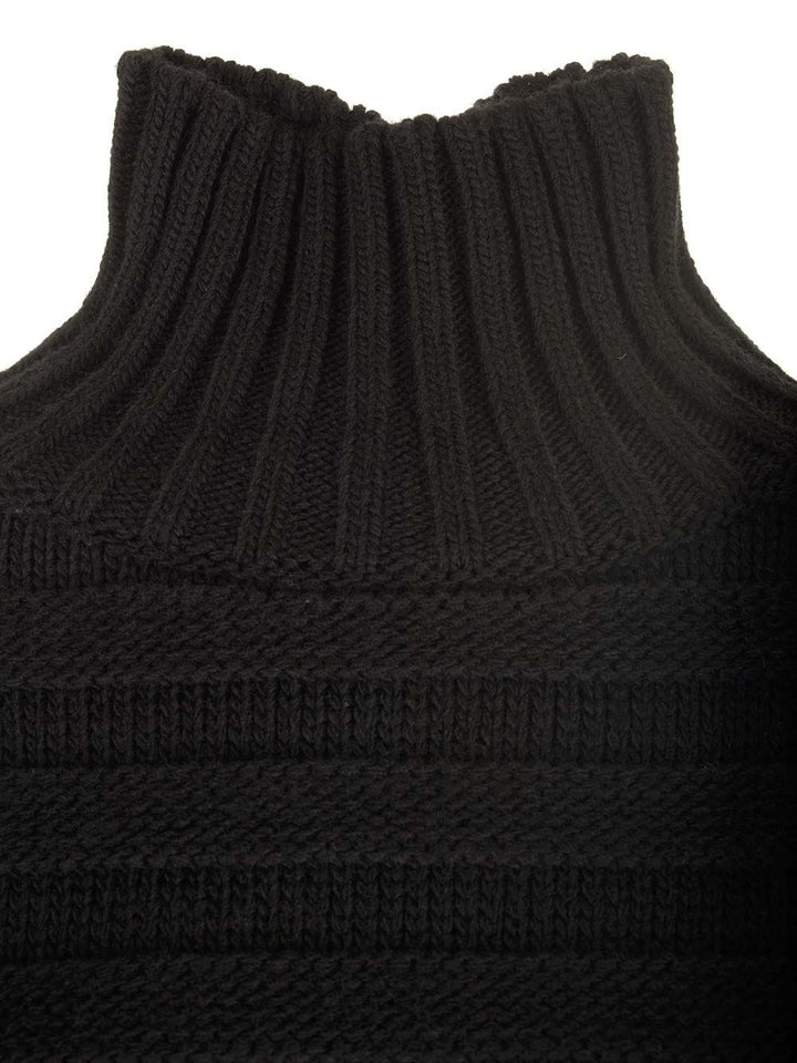 Mm6 Maison Margiela High Neck Sweater Knitwear - Black | 11a70d29bee1ac1fd85e9710e65cc342c3cc23ed