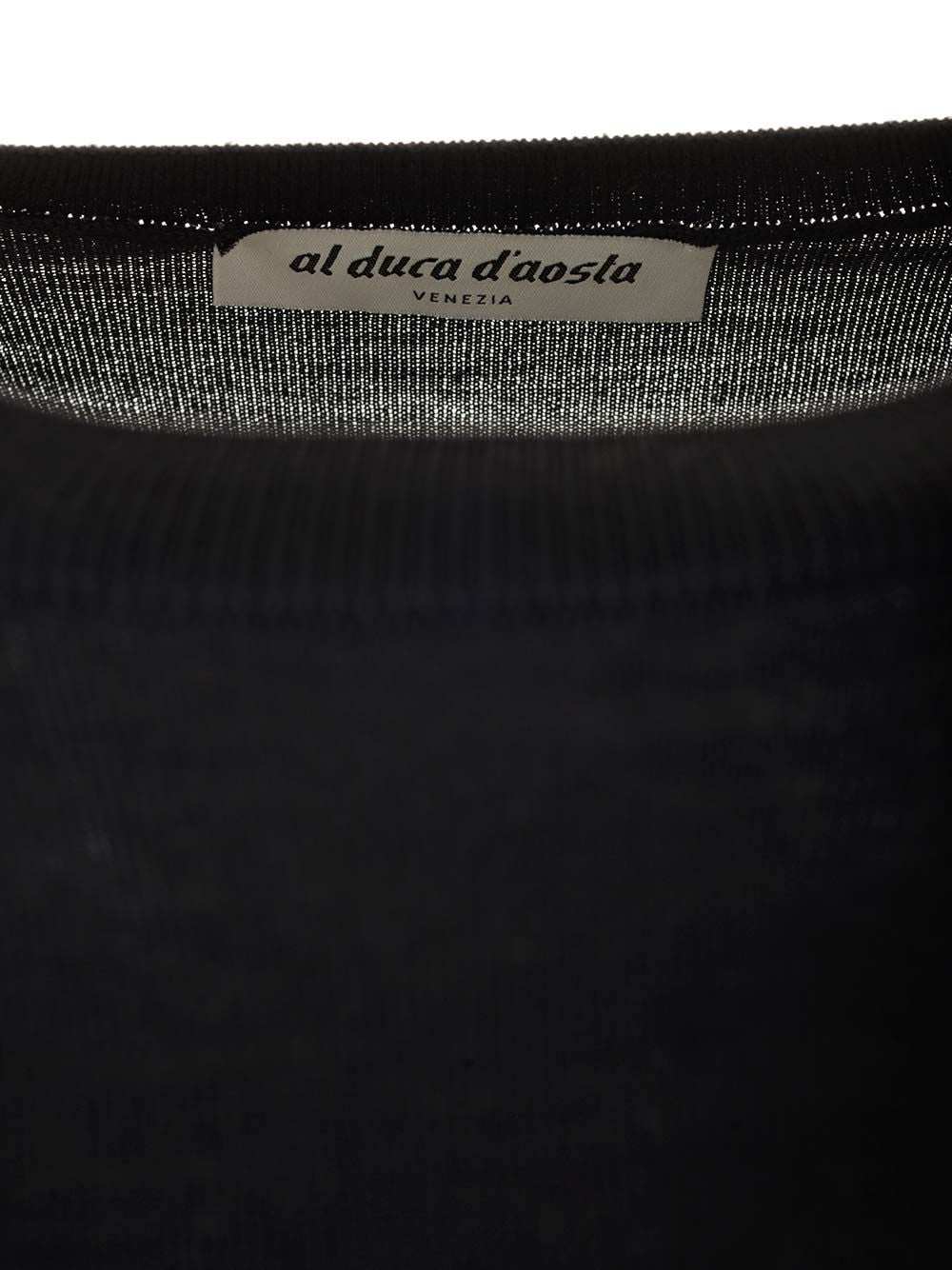 Al Duca D'Aosta Wool And Silk Crew Neck Sweater Knitwear - Blue | 844536879f7559e9d66ddce1fbe983a1b600b160