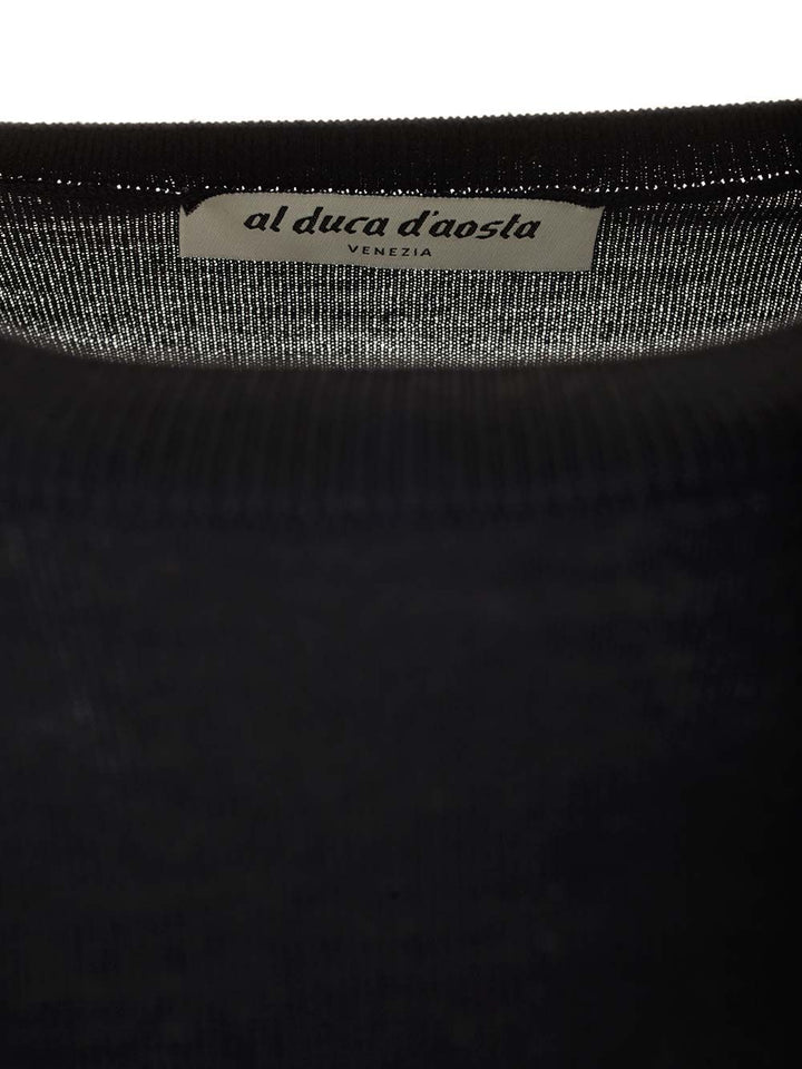 Al Duca D'Aosta Wool And Silk Crew Neck Sweater Knitwear - Blue | 844536879f7559e9d66ddce1fbe983a1b600b160