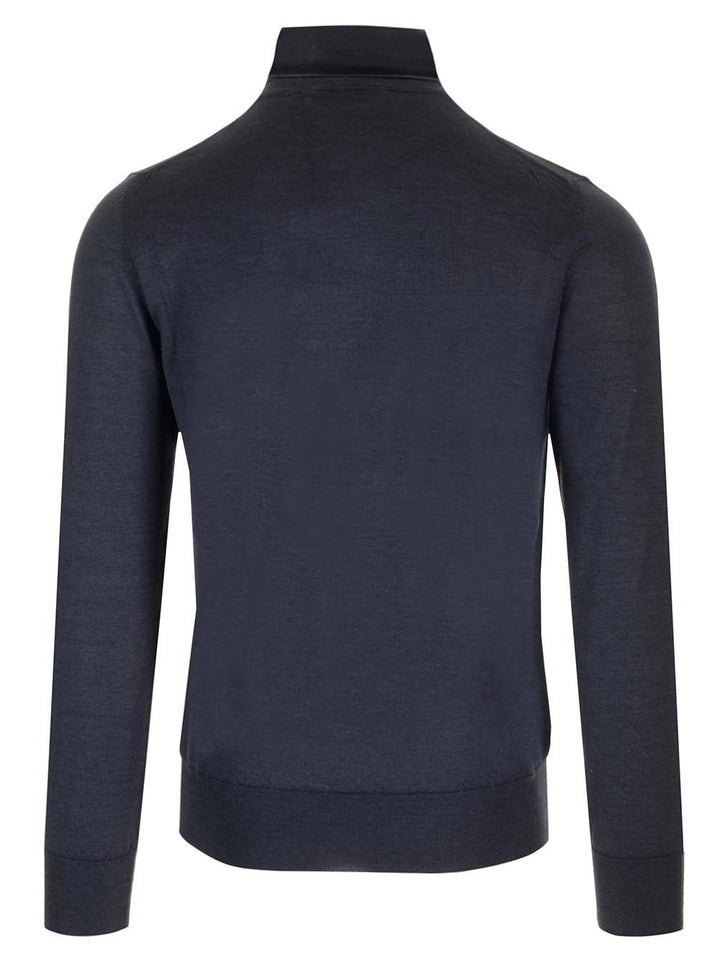 Al Duca D'Aosta Cashmere And Silk Turtleneck Sweater Knitwear - Blue | 5a8e990e581c6588fc8dbab6167126284c002d27