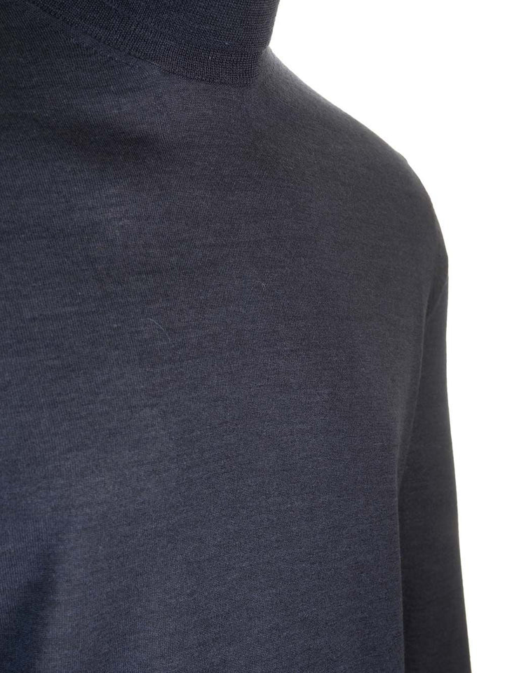 Al Duca D'Aosta Cashmere And Silk Turtleneck Sweater Knitwear - Blue | 77447652ae539de6d9fcc53fb079ba49e234f291