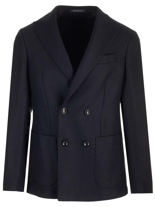 Double-Breasted Wool Jacket Jackets Blue